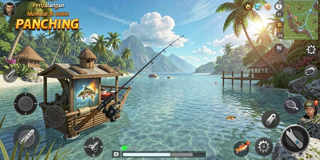 Screenshot gameplay memancing yang memukau di 5RT.