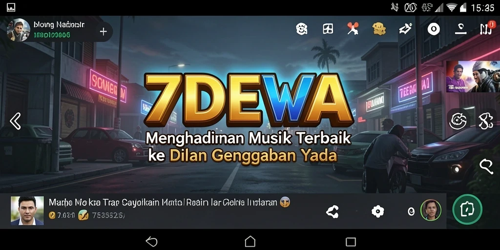 Tampilan gameplay aplikasi musik 7DEWA yang interaktif dan menarik.