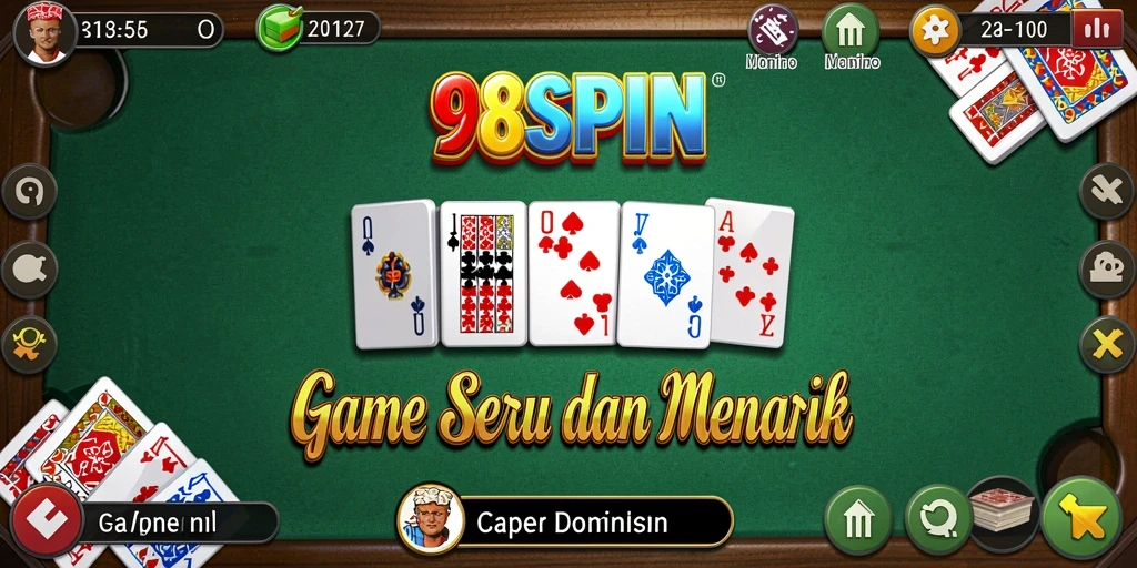 Tampilan seru game Domino 98SPIN dengan gameplay yang menarik.