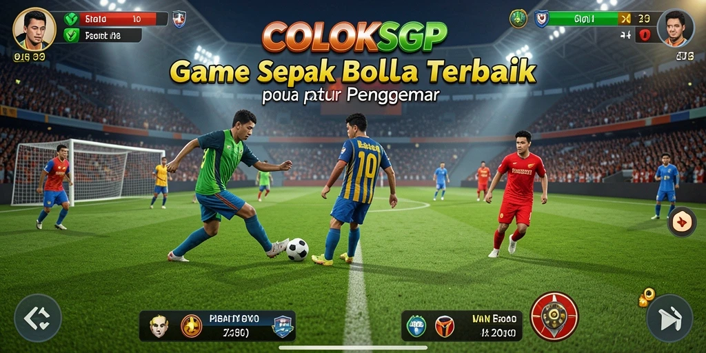Screenshot utama COLOKSGP menampilkan aksi seru pertandingan sepak bola.