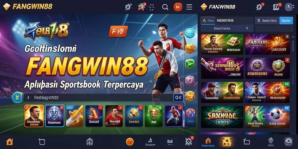 Tampilan aplikasi FANGWIN88 saat memasang taruhan olahraga.