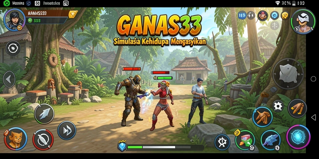 Tampilan gameplay interaktif dalam GANAS33 yang menawan.
