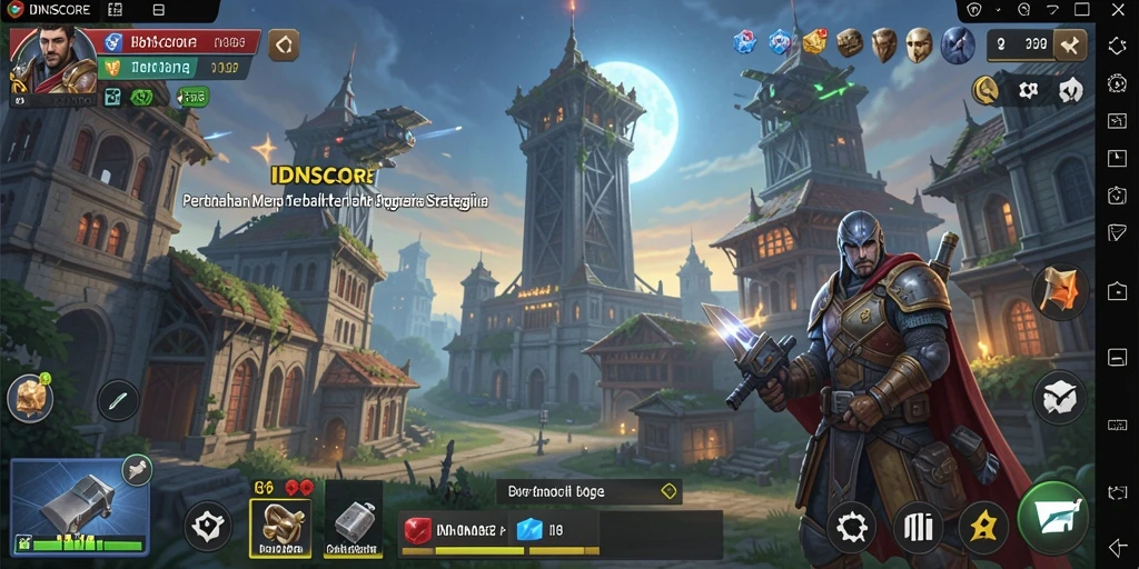 Screenshot gameplay IDNSCORE menampilkan pertempuran seru dalam strategi Tower Defense.