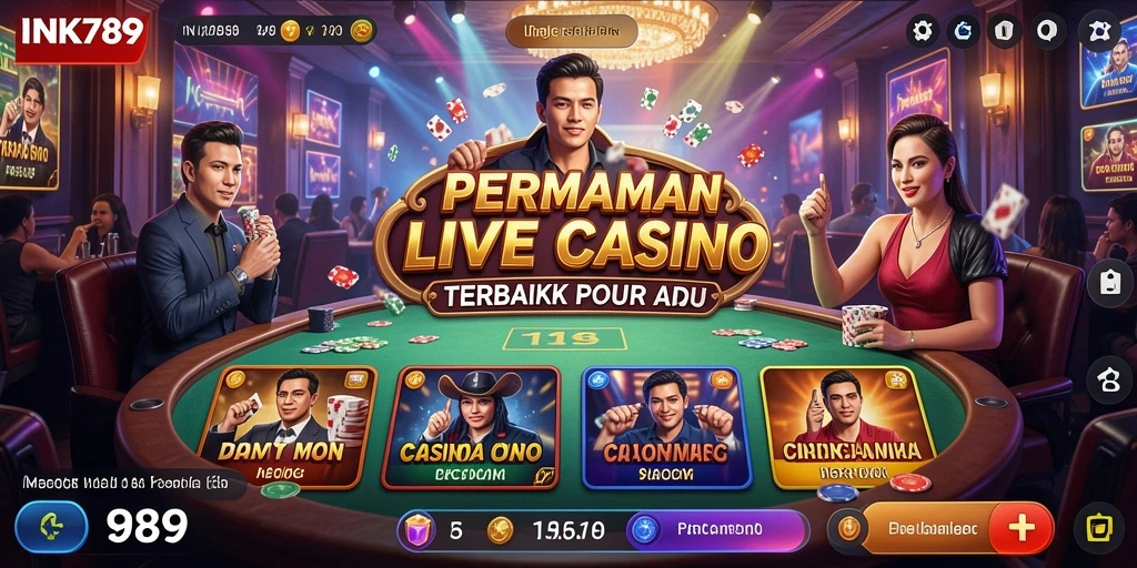 Tampilan gameplay Live Casino yang mendebarkan di INK789.