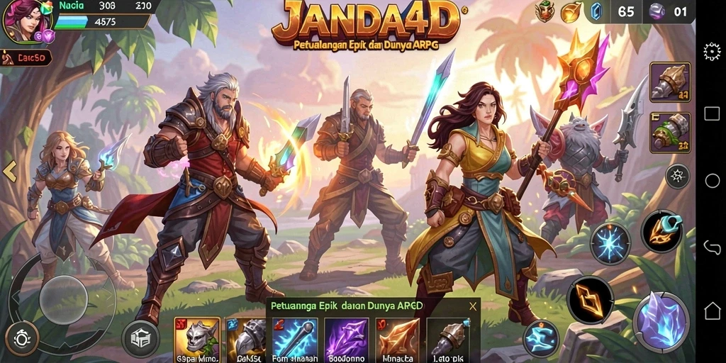 Tampilan gameplay JANDA4D yang epik dan mendebarkan.