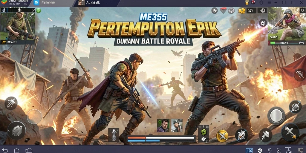 Gameplay seru ME355 dalam pertempuran Battle Royale yang intens.