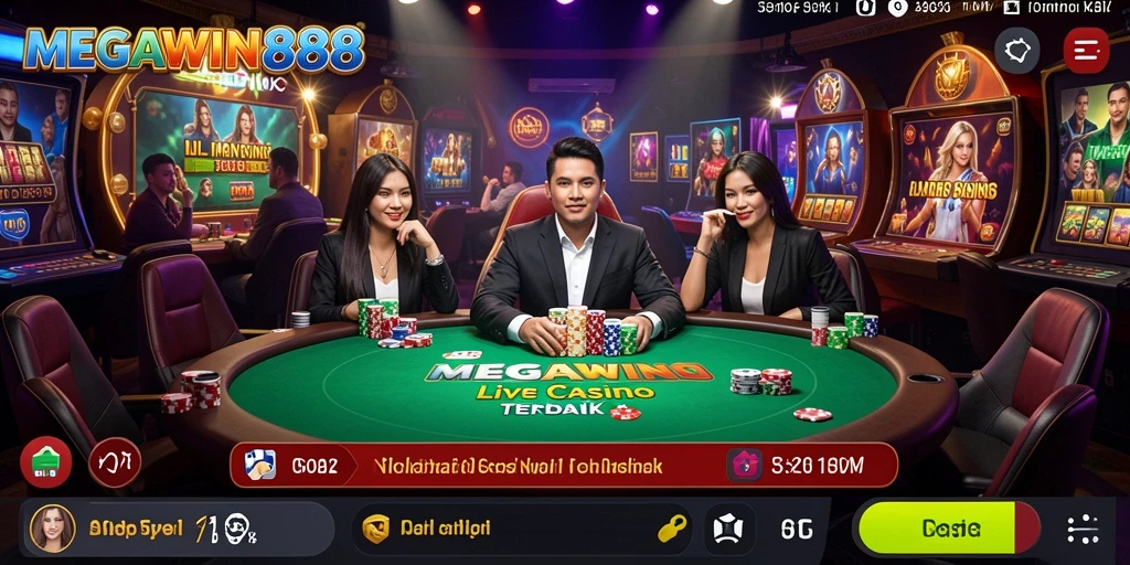 Tampilan menarik dari permainan Live Casino di MEGAWIN888.