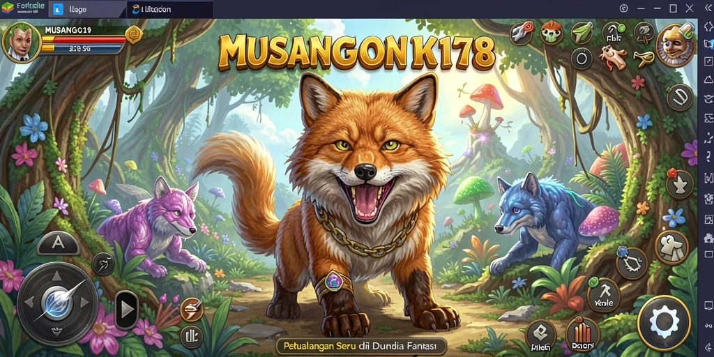 Screenshot utama MUSANG178 menunjukkan aksi petualangan yang mendebarkan.