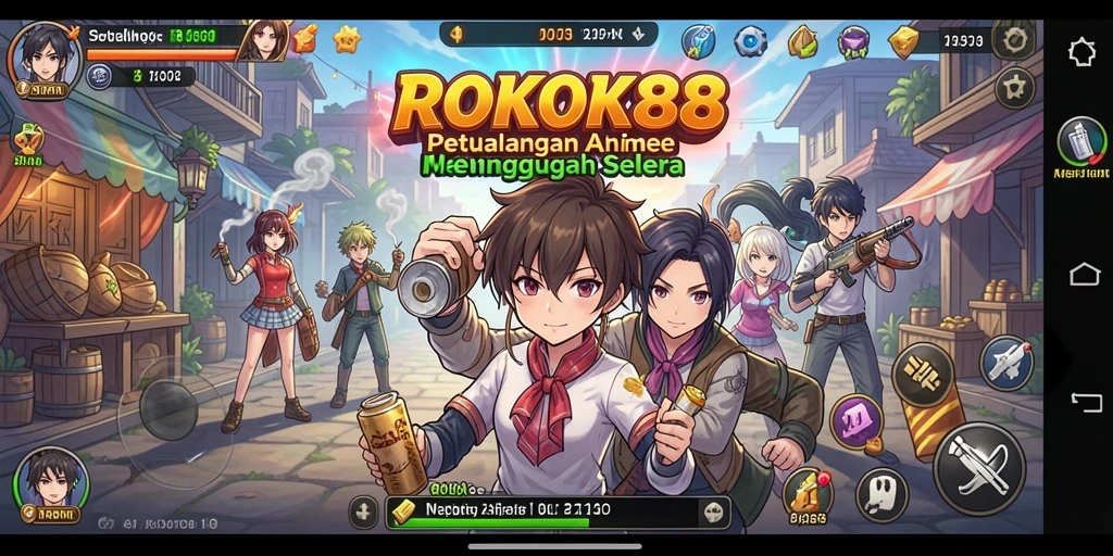 Tangkapan layar dari gameplay ROKOK88 yang penuh aksi anime.