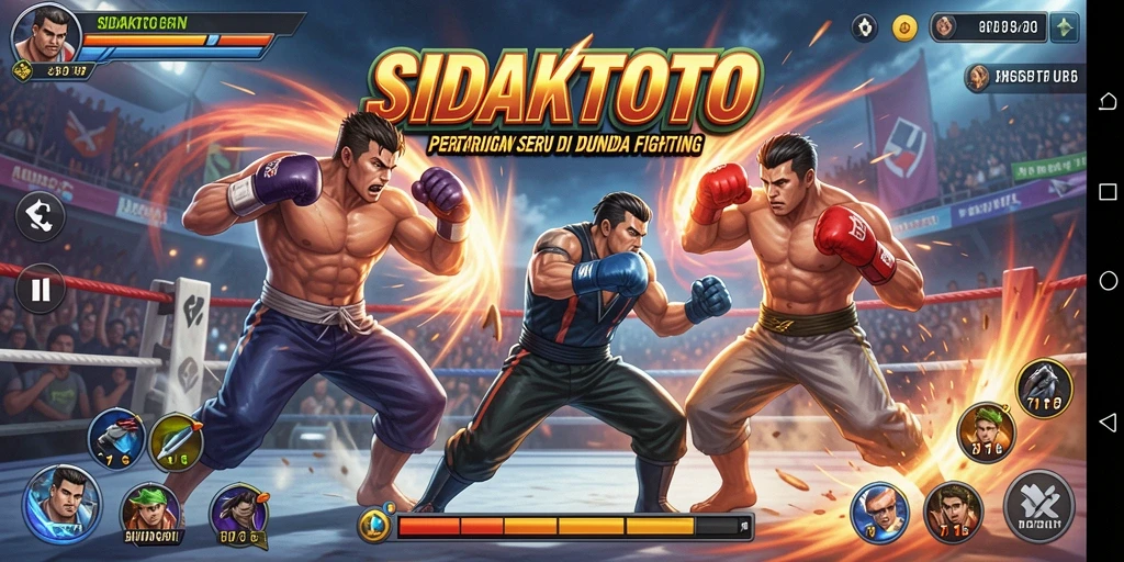 Tampilan seru dari gameplay pertarungan SIDAKTOTO.