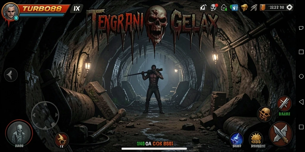 Gameplay TURBO88 menampilkan suasana horror yang menegangkan dan mendebarkan.