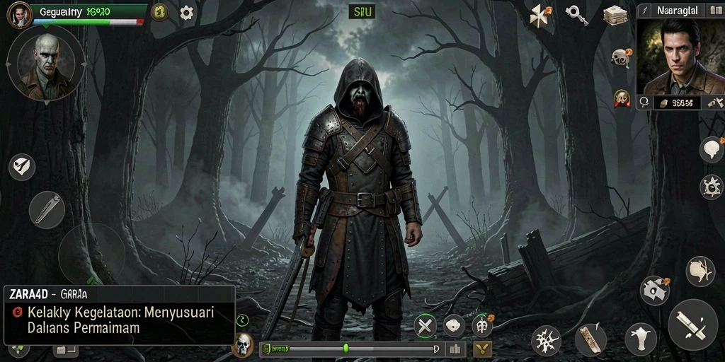 Tampilan gameplay ZARA4D dengan suasana yang mencekam.